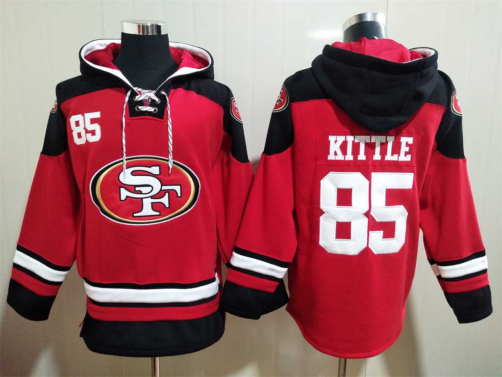 49ers 85 George Kittle Red All Stitched Sweatshirt Hoodie,We sell and wholesale 49ers 85 George Kittle Red All Stitched Sweatshirt Hoodie on line form chian!